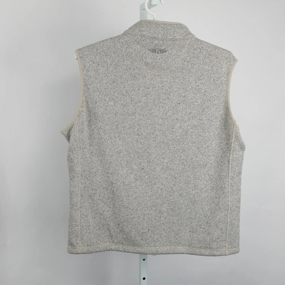 Straight Down Carmel Vest Womens XL Gray Fleece Soft Full Zip Pockets Golf - Picture 3 of 13